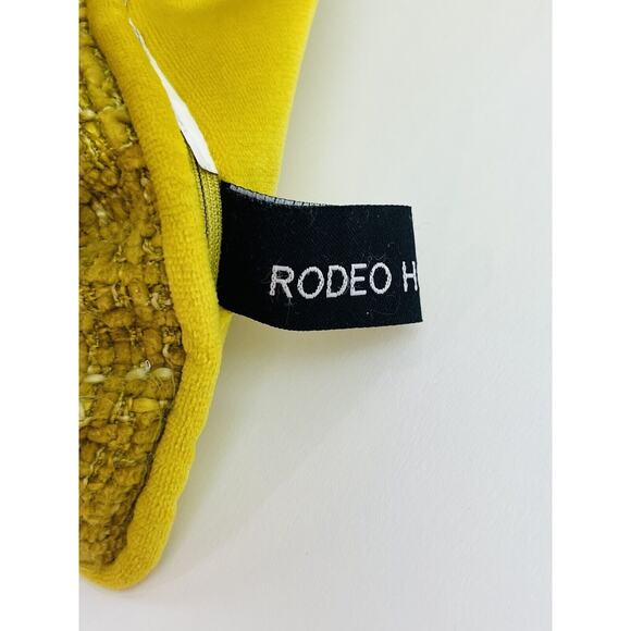 Rodeo Home Throw Pillow Yellow Gold Mustard Chenille Texture Down Feather Filled - Picture 4 of 13